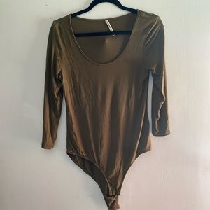 olive green body suit